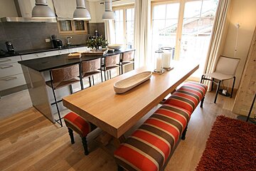 a modern kitchen in a chalet