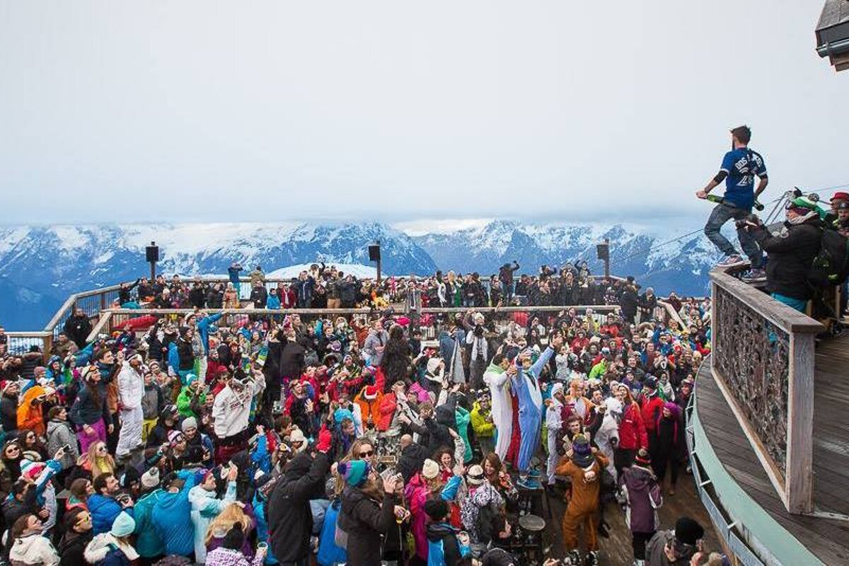 a big apres ski party