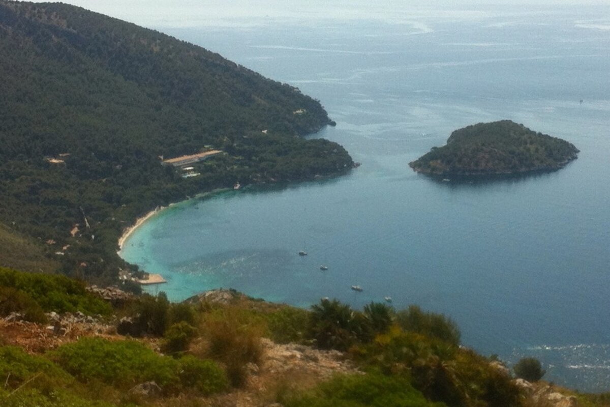 a small island off the beach in north mallorca