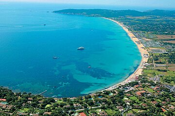 An aerial view of a large body of water