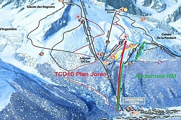 a map of the lifts at grands Montets ski area chamonix