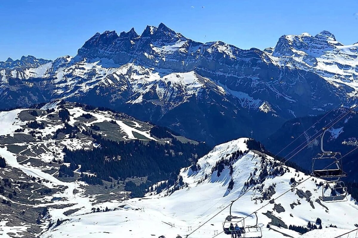 looking down from Avoriaz on a sunny April day