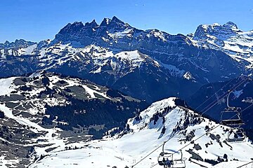 looking down from Avoriaz on a sunny April day