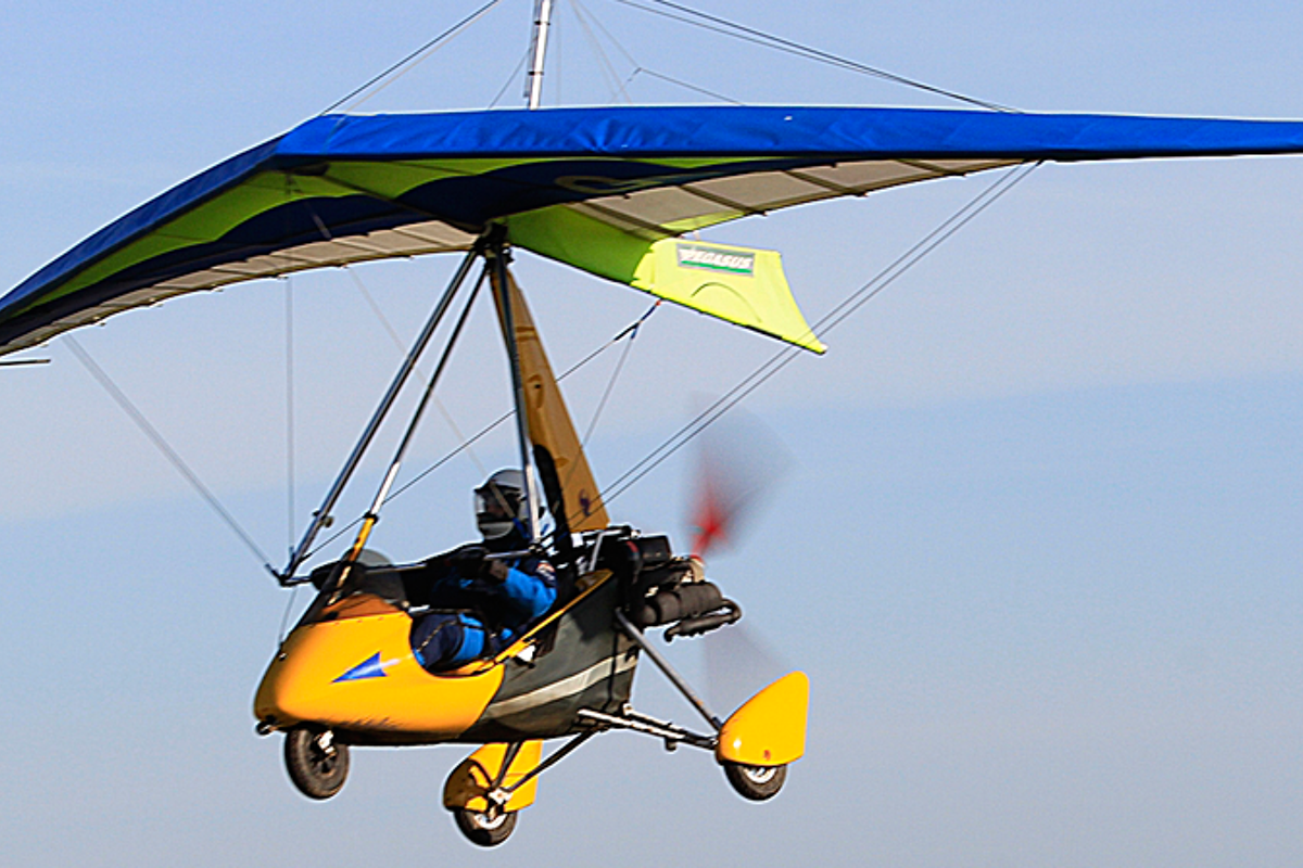 a microlight aircraft in the air