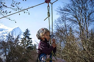 Ziplining at the Koalagrimpe Climbing Festival Les Houches