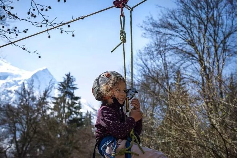 Ziplining at the Koalagrimpe Climbing Festival Les Houches