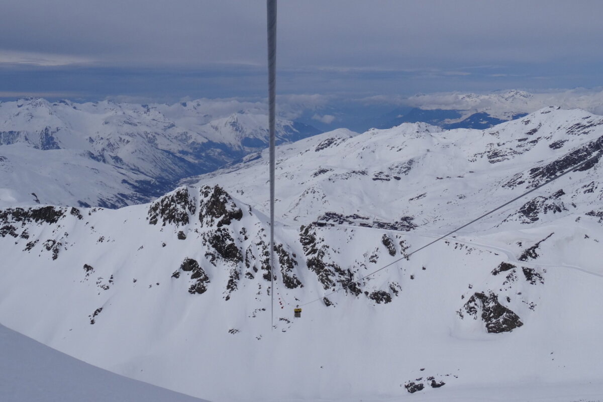 a long zip wire stretching out ahead