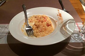a bowl of crayfish risotto