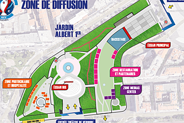 a map fo the fan zone area for euro 2016 in Nice