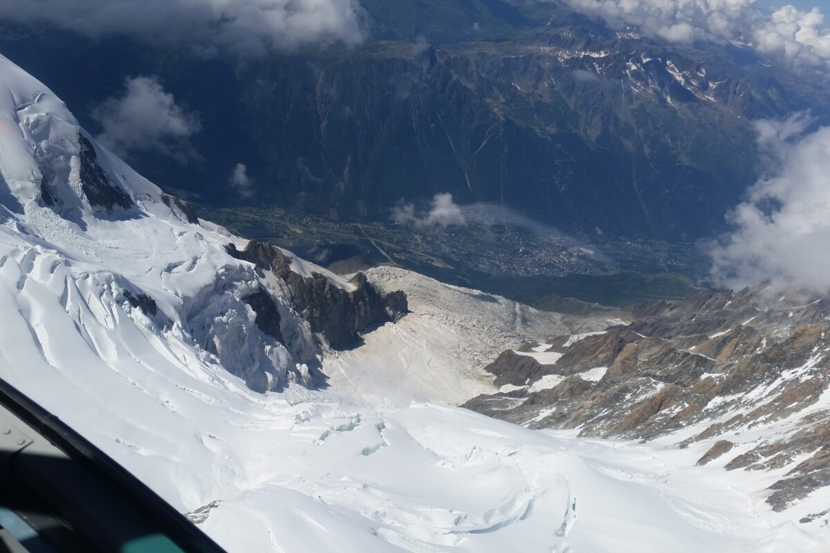 a glacier from above