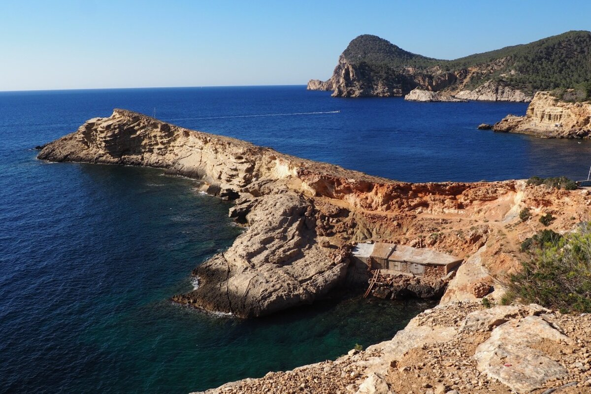 Looking out to a rock formation on west coast ibiza