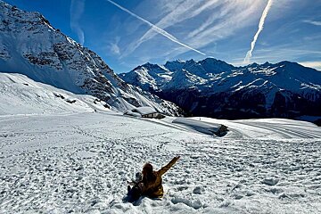 on the sunny slopes in Verbier