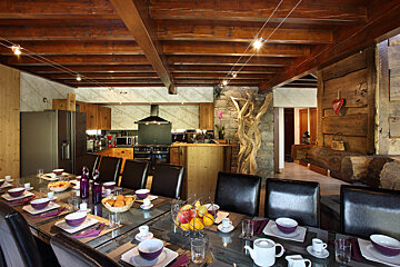 Purple Chalet, Les Menuires dining room 