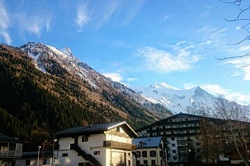 view of the midi from chamonix