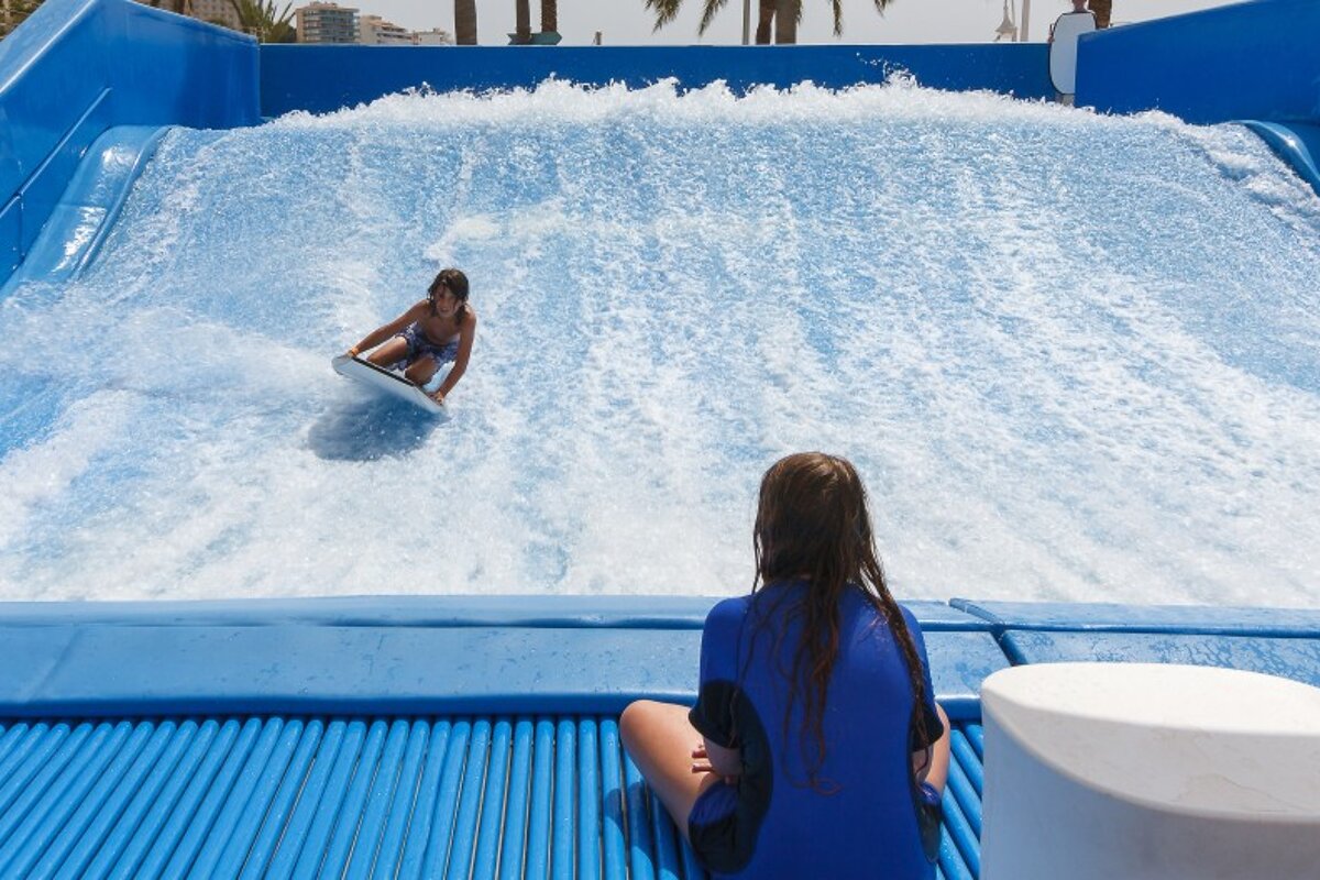A view of Wavehouse Waterpark, Magaluf