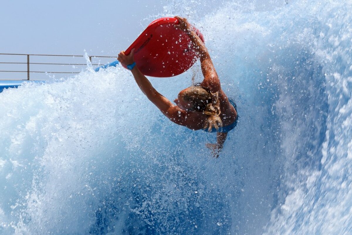 A view of Wavehouse Waterpark, Magaluf