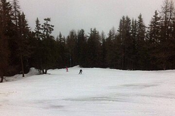 slushy patches on the pistes