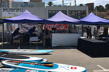 tents for competitors in port adriano, mallorca