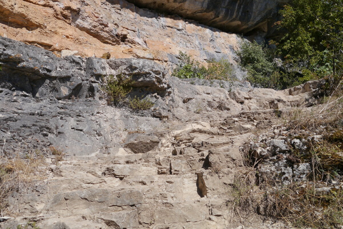 steps int he rock on a path to roque d'Autoire