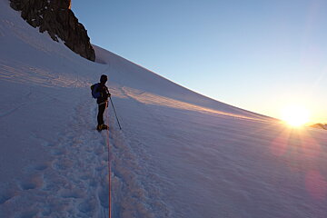 Climber and the sunruse