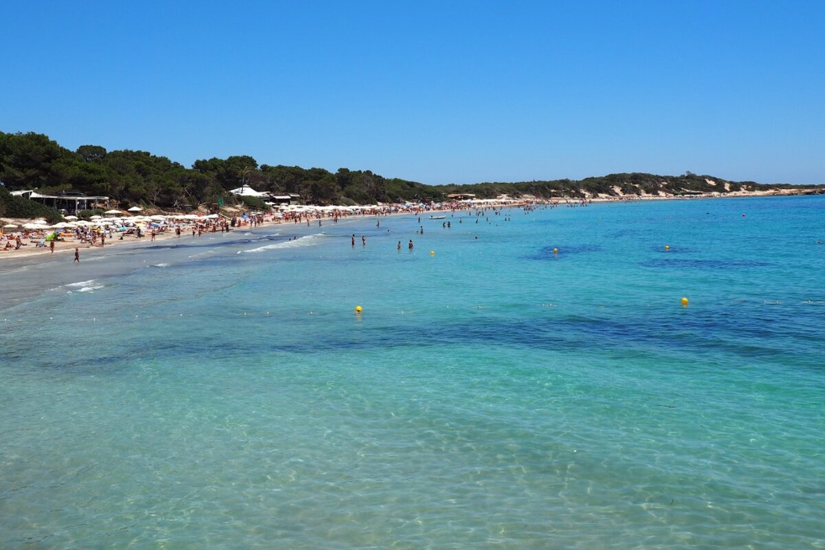 Stunning clear water at Las Salinas beach ibiza