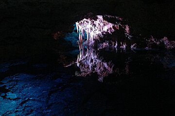 An underground lake in  cave in mallorca