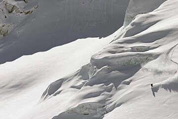 a skier in the backcountry