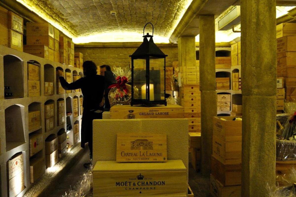 a wine cellar in a popular boutique in monaco