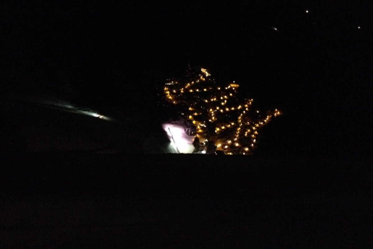 the lights of Mottaret from a distance