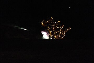 the lights of Mottaret from a distance