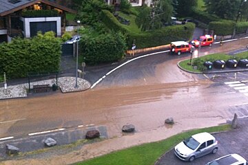 mud on a street in chamonix