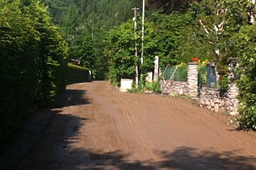 muddy street in chamonix