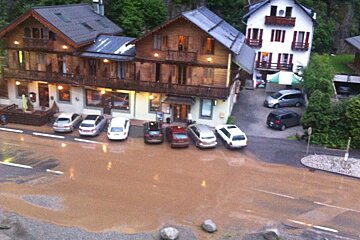 mud outside a hotel in Chamonix