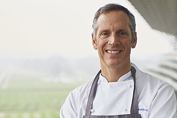 a chef at a football stadium 
