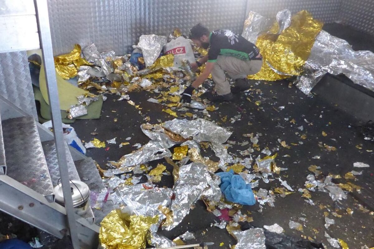 a man cleaning a hut on mont blanc