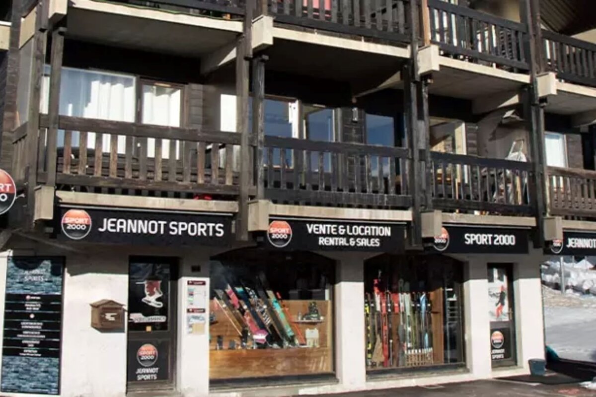 A multi-story building features