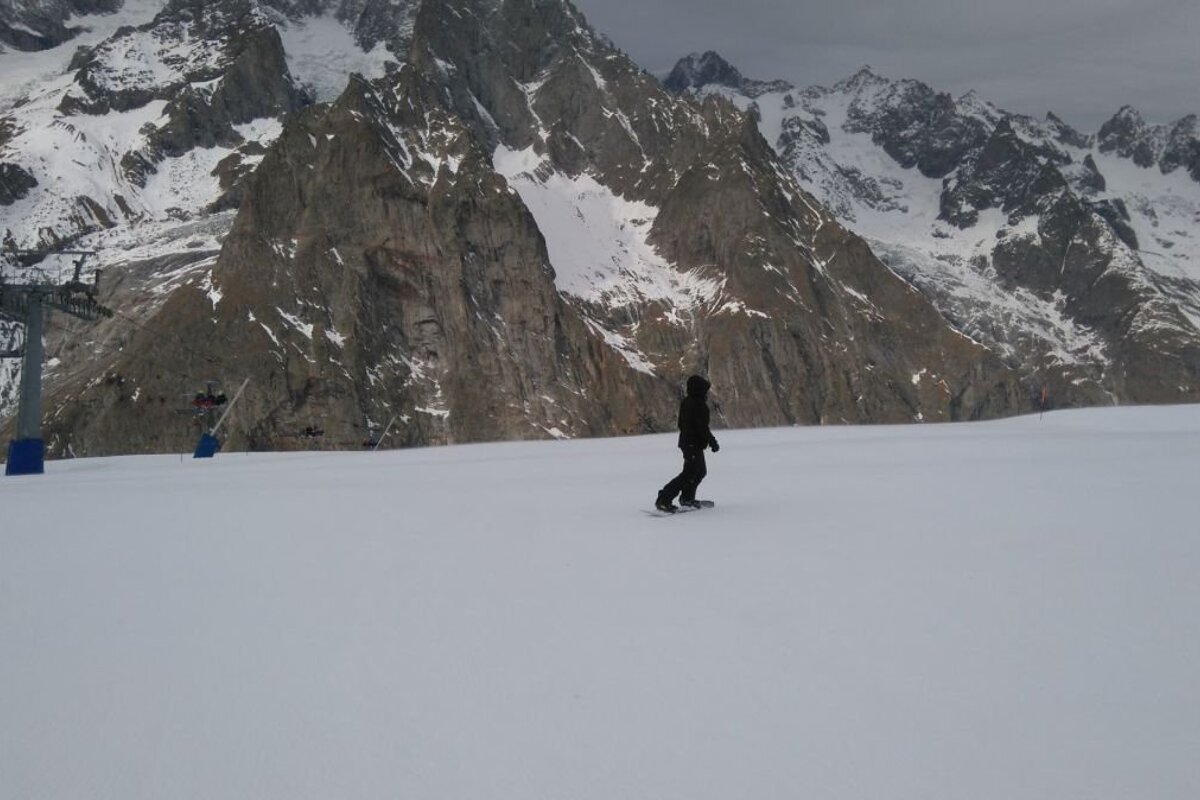 Skiing in Courmayeur, Italy
