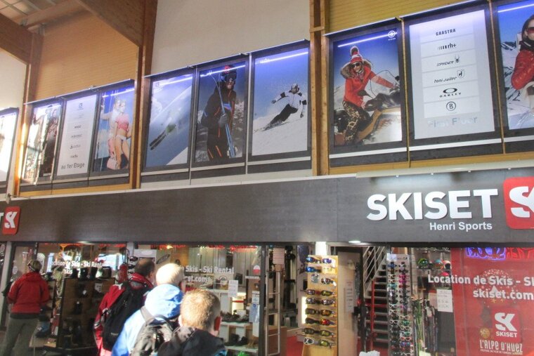 the front of a sports shop in a gallery