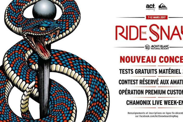 a poster for a snowboard event in Chamonix
