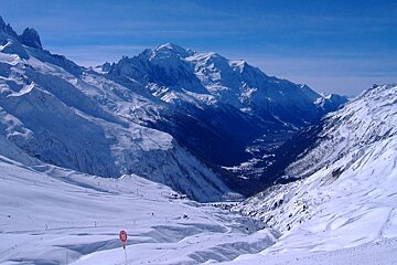 view from Le Tour in the chamonix valley