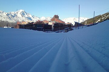groomed piste in les arcs