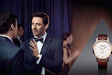an actor modelling a watch for Montblanc
