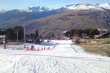 a man made piste in les arcs