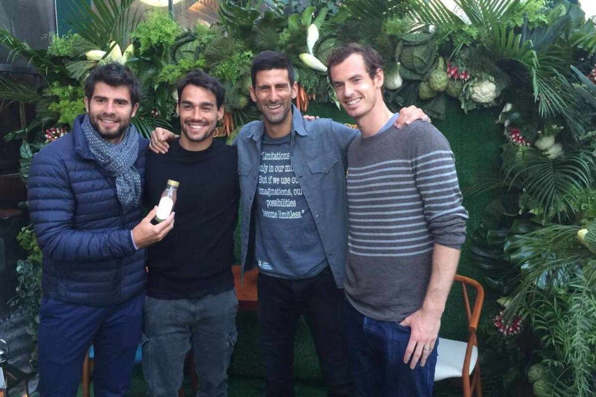 tennis stars at restaurant opening in monaco