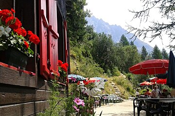 A mountain chalet restaurant in Chamonix