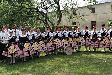 Folklore dance group in traditional costume