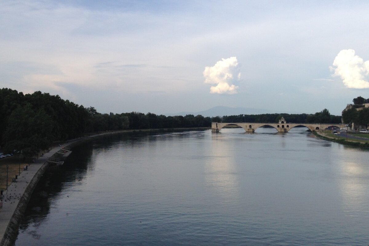 a bridge over the river near avignon