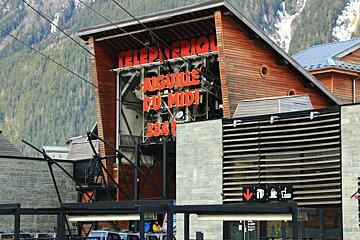 the base of the aiguille du midi cable car