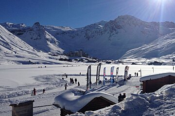 a view of the ice rink in Tignes