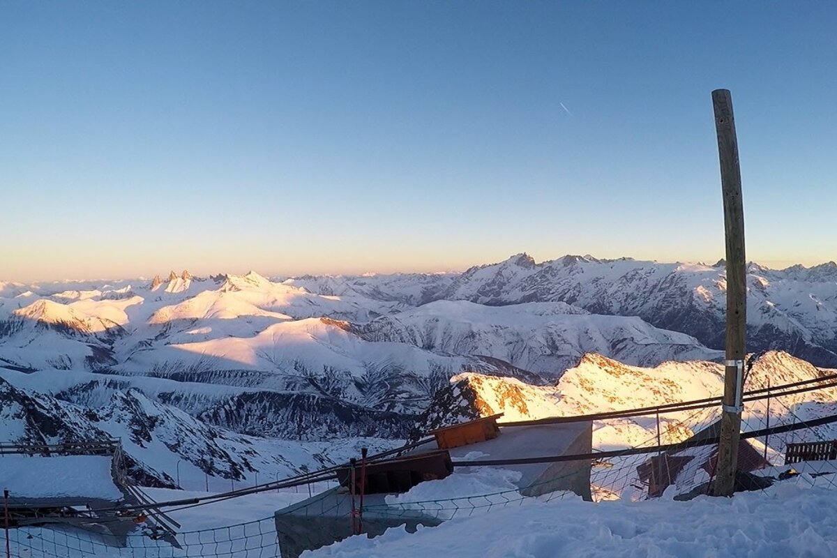 mountain views from the top of the highest lift in alpe dhuez